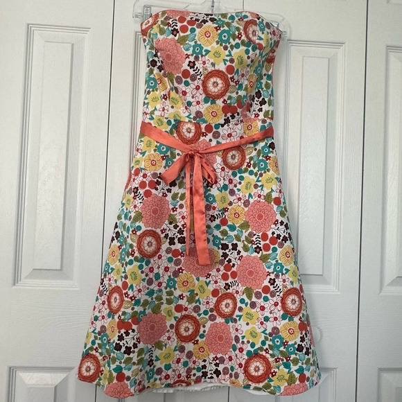 Spence Exquisite Voluminous Midi Dress Floral Ribbon Waist Sz 6 - Picture 1 of 14